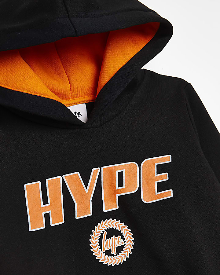 Boys black HYPE logo hoodie