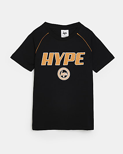 Boys black HYPE logo t-shirt