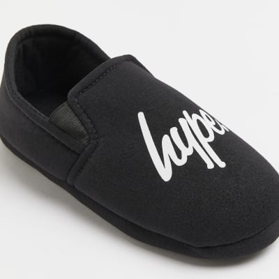 Boys black HYPE slipper shoes