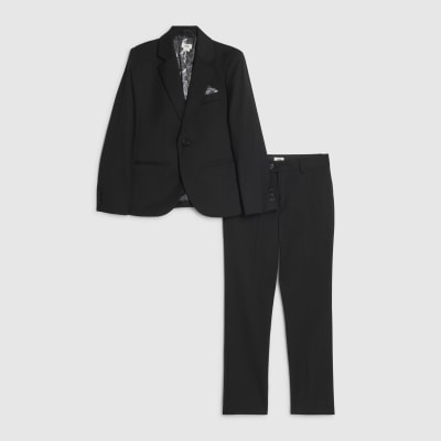 Boys Black Jacket And Trousers Suit Set