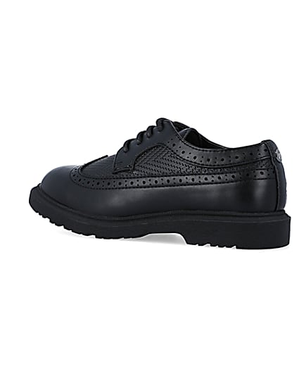 360 degree animation of product Boys Black lace up Brogue Shoes frame-5