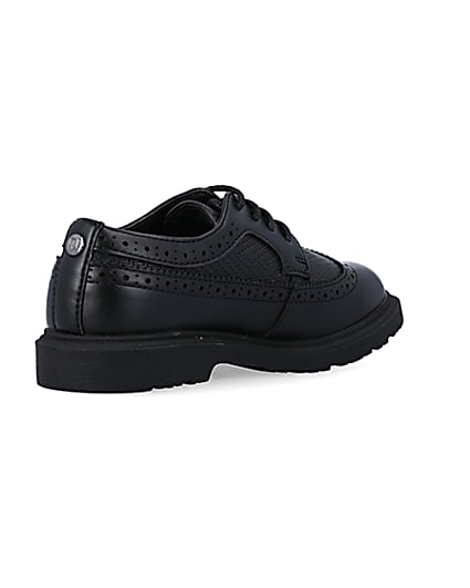 360 degree animation of product Boys Black lace up Brogue Shoes frame-12