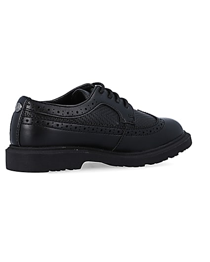 360 degree animation of product Boys Black lace up Brogue Shoes frame-13