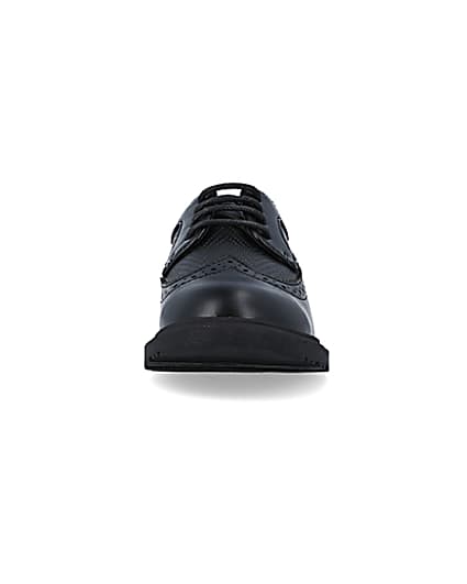 360 degree animation of product Boys Black lace up Brogue Shoes frame-21