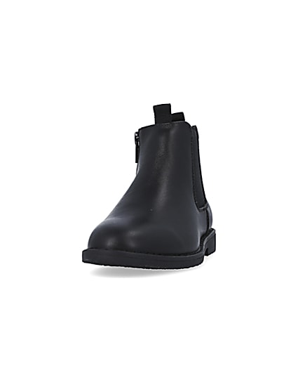 360 degree animation of product Boys black Leather Chelsea Boots frame-22