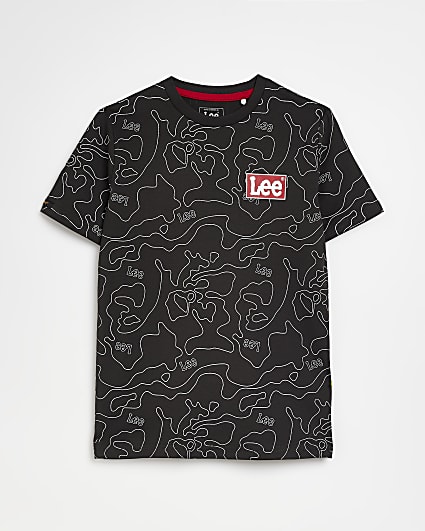Boys Black LEE Abstract Logo T-shirt