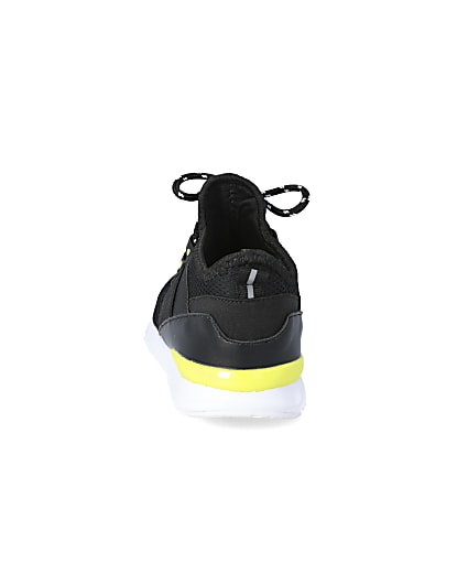 360 degree animation of product Boys black mesh 'Svnth' runner trainers frame-9