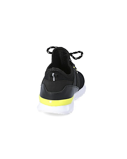 360 degree animation of product Boys black mesh 'Svnth' runner trainers frame-10