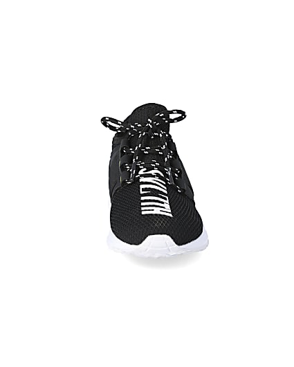 360 degree animation of product Boys black mesh 'Svnth' runner trainers frame-21
