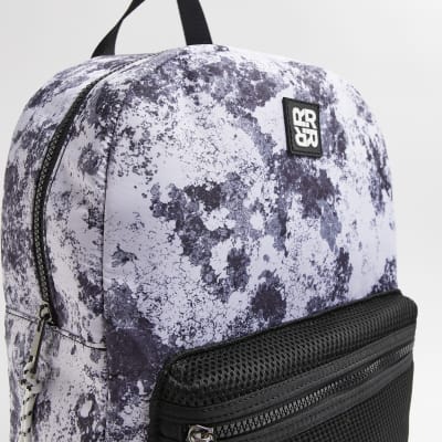 Boys black nylon marble backpack