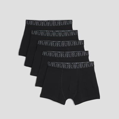 Boys Black Pack Of 5 Boxers