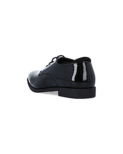 360 degree animation of product Boys black patent Derby Point shoes frame-7