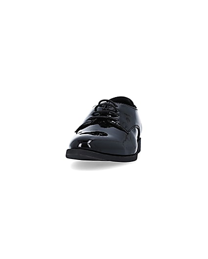 360 degree animation of product Boys black patent Derby Point shoes frame-22