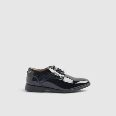 Boys Black Patent Point Shoes