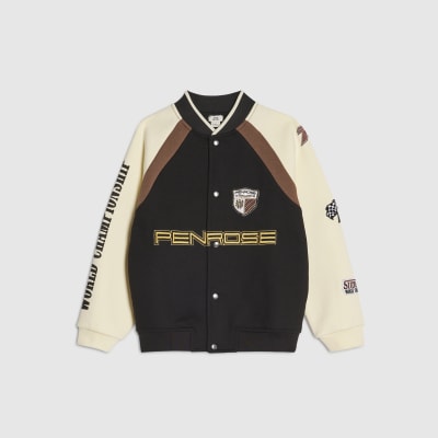 Boys Black Penrose Badge Bomber Jacket