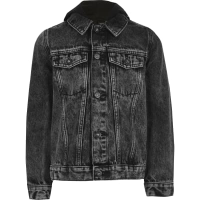 boys jean jacket with hood