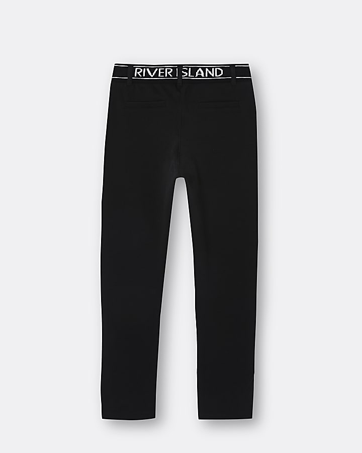 Boys black RI branded trousers