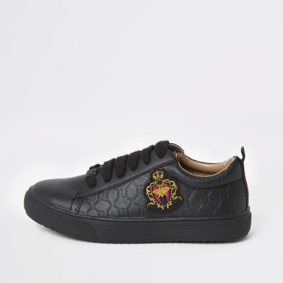 river island boys black shoes