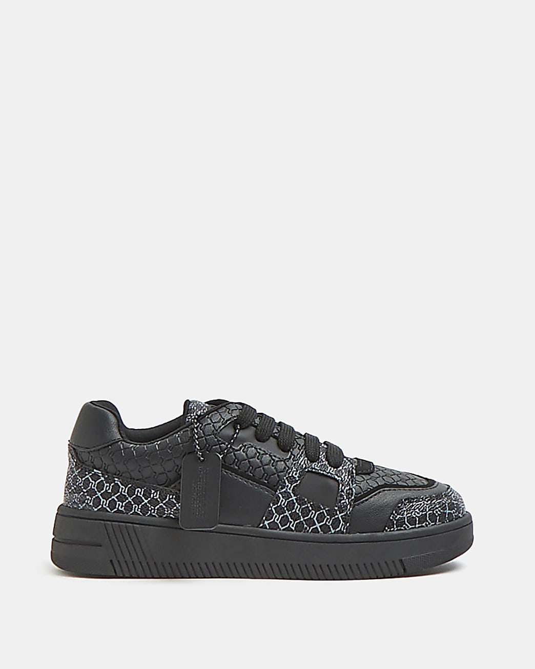 Boys black RI lace up trainers