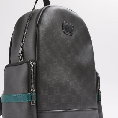Boys black RI monogram backpack
