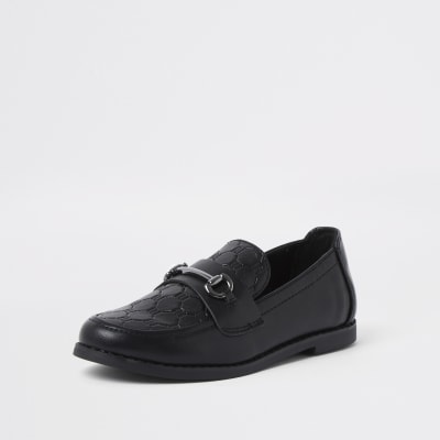 boys black loafers
