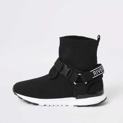 river island boys black shoes