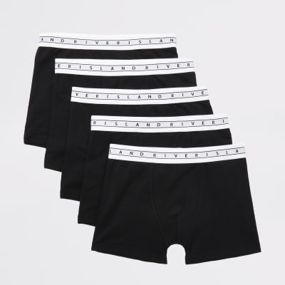 Boys black RI waistband boxers 5 pack | River Island