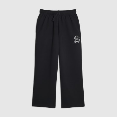 Boys Black RI Wide Leg Joggers