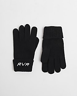Boys Black RVR Gloves