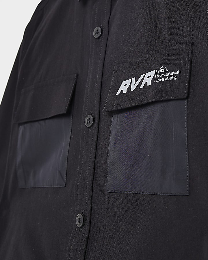 Boys Black RVR Long Sleeve Utility Shirt