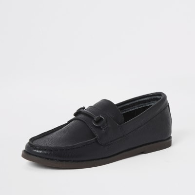 boys black loafers