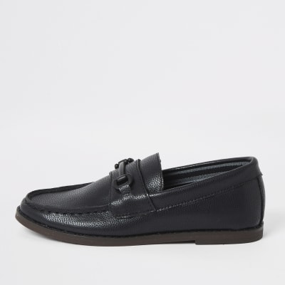 Boys black snaffle loafers | River Island