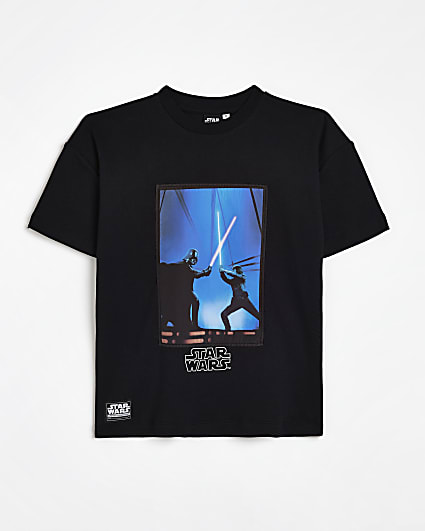 Boys Black Star wars Graphic T-shirt