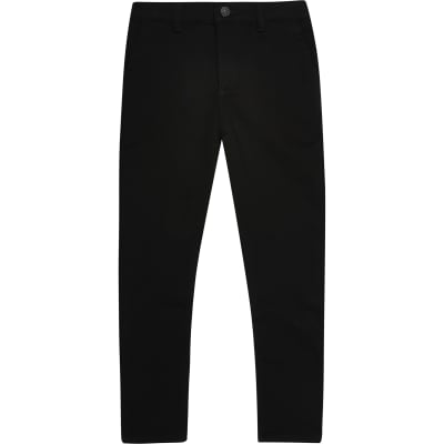 Boys black stretch skinny trousers | River Island