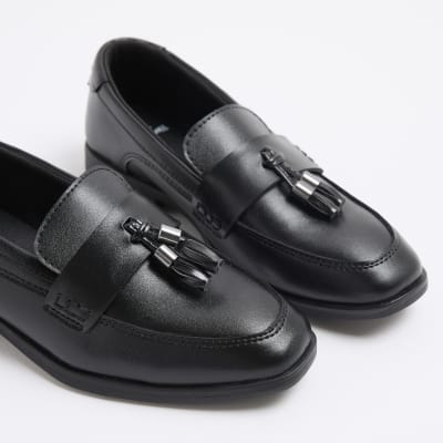 Boys black tassel loafers hot sale