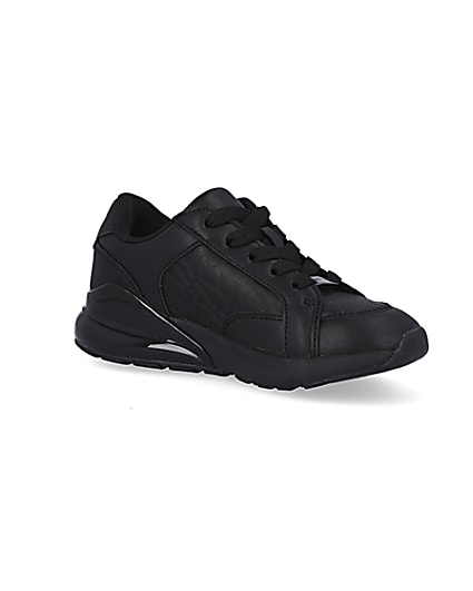 360 degree animation of product Boys black trainers frame-17
