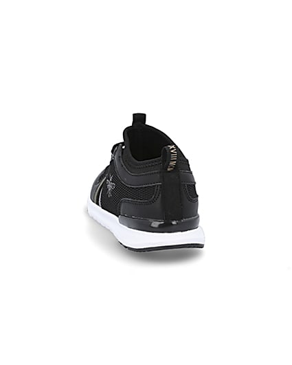 360 degree animation of product Boys black wasp runner trainers frame-8