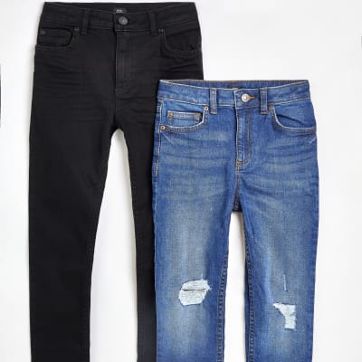 Boys blue and black skinny jeans 2 pack