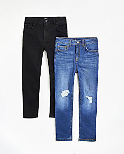 Boys blue and black skinny jeans 2 pack