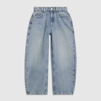 Boys Blue Barrel Leg Jeans