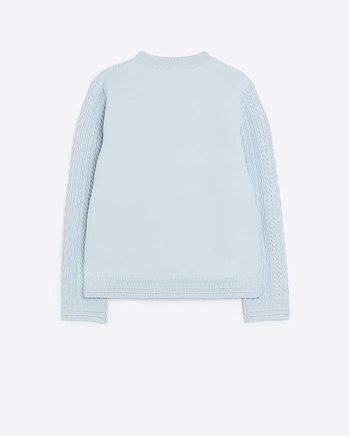 Boys blue cable knit jumper