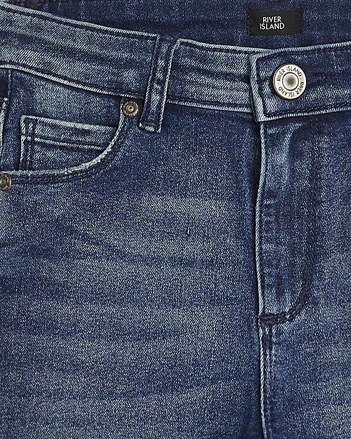 Boys blue denim spray on skinny fit jeans
