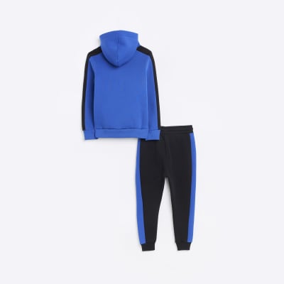 Boys Blue HYPE Panel Hoodie and Joggers Set