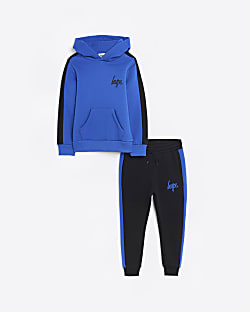 Boys Blue HYPE Panel Hoodie and Joggers Set