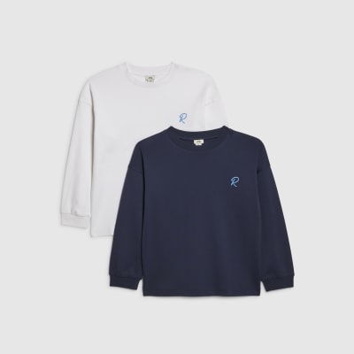 Boys Blue Long Sleeve T-Shirt Pack Of 2