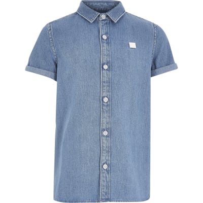 boys short sleeve denim shirt