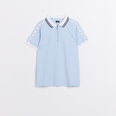 boys blue Maison Riviera polo shirt | River Island