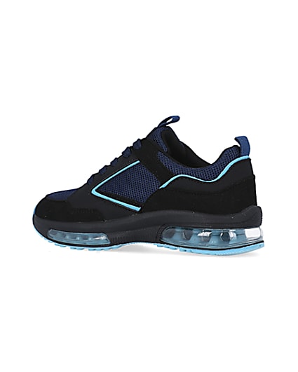 360 degree animation of product Boys Blue Mesh Bubble sole Runner trainers frame-5