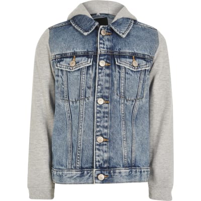 Boys blue Prolific hooded denim jacket | River Island