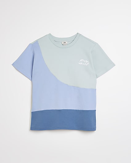 Boys blue RI colour block t-shirt